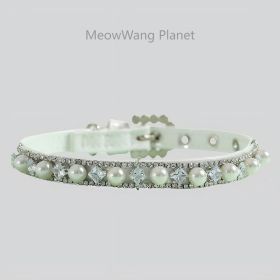 Luxury Pearl Pet Collar And Leash Set Handcrafted Necklace Style For Cats Small Medium Dogs Luxury Gift (Option: M)