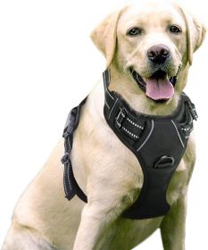 Dog Harness; No-Pull Pet Harness with 2 Leash Clips; Adjustable Soft Padded Dog Vest; Reflective No-Choke Pet Oxford Vest with Easy Control Handl (Color: Baby Blue, size: medium)